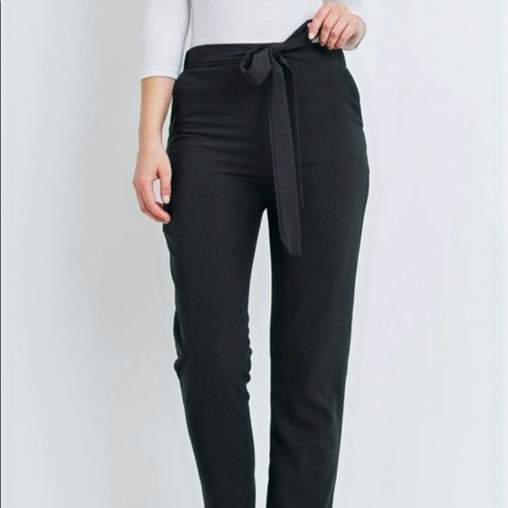 Tie front black pants